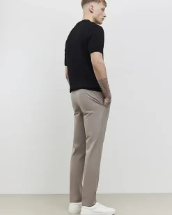 Beige Skinny Fit Trousers