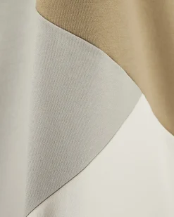 Beige Slim Fit Colour Block T-Shirt
