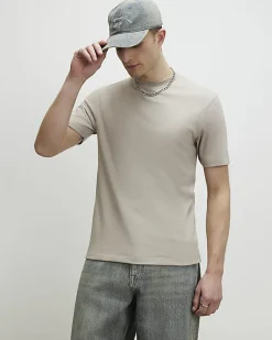 Beige Slim Fit Crew Neck Lightweight T-Shirt