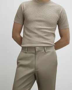Beige Slim Fit Stretch Chino Trousers