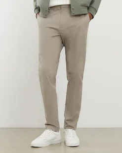 Beige Slim Fit Stretch Chino Trousers