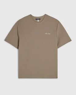 Beige Slim Fit Textured Midweight T-Shirt
