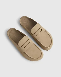 Beige Slip On Mule Sandals