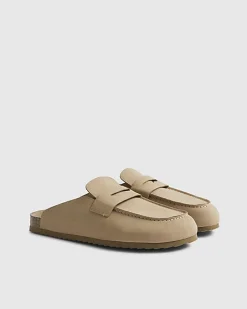Beige Slip On Mule Sandals