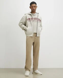 Beige Straight Leg Jeans