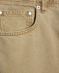 Beige Straight Leg Jeans