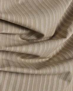 Beige Stretch Sleeveless Striped Drape Top
