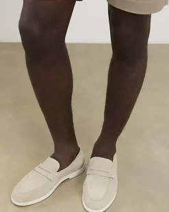 Beige Suede Loafers
