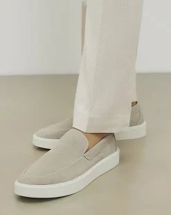 Beige Suede Loafers