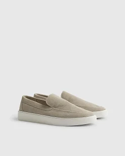 Beige Suede Loafers