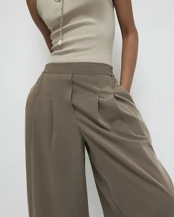 Beige Tailored Balloon Leg Trousers