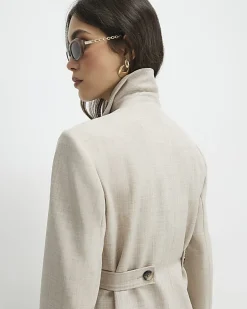 Beige Tailored Shacket