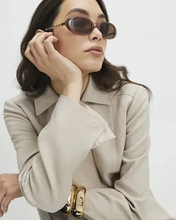 Beige Tailored Shacket