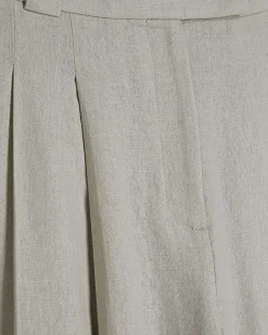 Beige Tailored Wide Leg Trousers