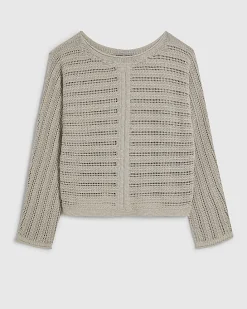 Beige Tape Yarn Knitted Jumper