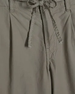 Beige Wide Leg Cargo Trousers