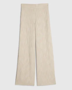 Beige Wide Leg Trousers