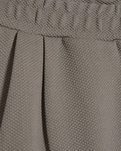 Beige Wide Leg Waffle Textured Joggers
