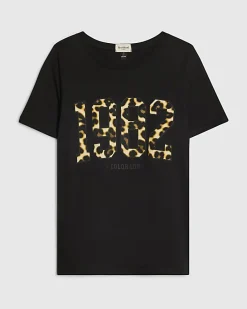 Black 1982 Leopard Print T-Shirt