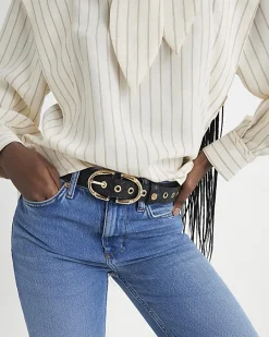 Black Bamboo Buckle Belt