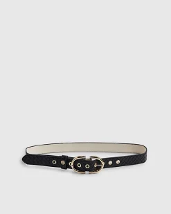 Black Bamboo Buckle Belt