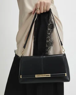 Black Bar Front Clutch Bag