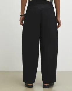 Black Barrel Fit Trousers