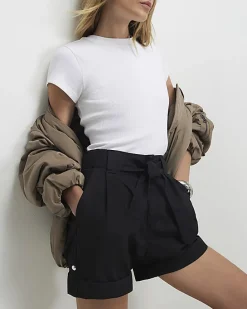 Black Belt Detail Shorts
