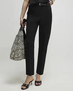 Black Belted Slim Fit Trousers