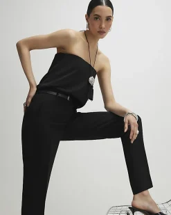 Black Belted Slim Fit Trousers