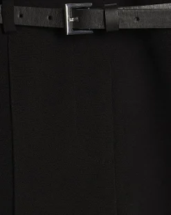 Black Belted Slim Fit Trousers