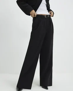 Black Belted Wide Leg Trousers