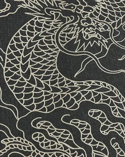 Black Bermuda Fit Japanese Dragon Shorts