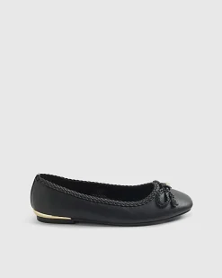 Black Bow Flat Ballet Pumps