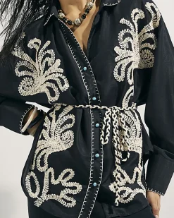 Black Broderie Shirt