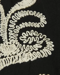 Black broderie Tank Top