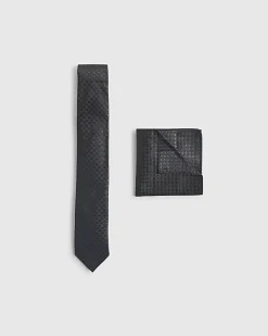 Black Checkerboard Tie Set