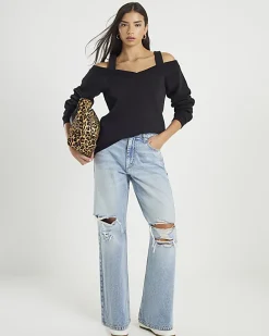 Black Cut Away Sweatshirt