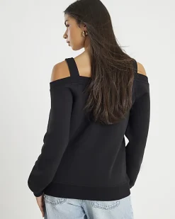 Black Cut Away Sweatshirt