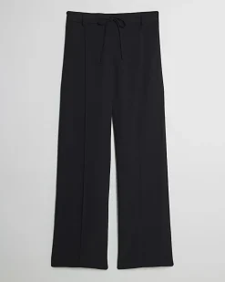 Black Elasticated Wide Leg Smart Joggers