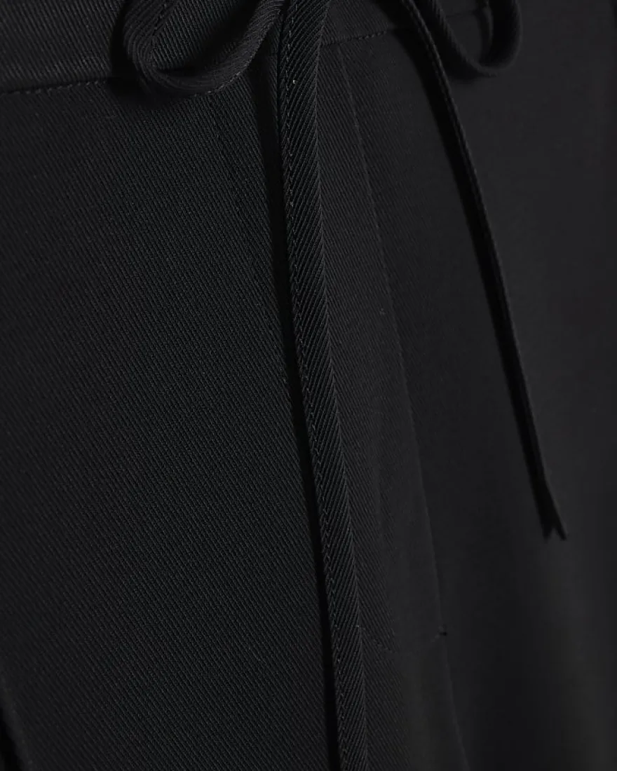 Black Elasticated Wide Leg Smart Joggers