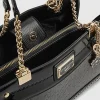 Black Embossed Monogram Chain Shoulder Bag