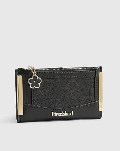 Black Embossed Monogram Mini Purse