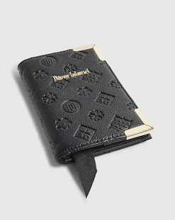 Black Embossed Monogram Print Passport Cover