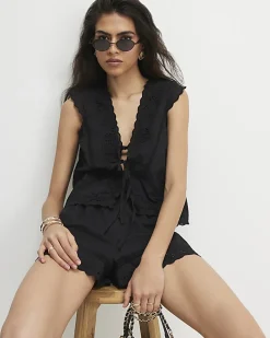 Black Embroidered Waistcoat