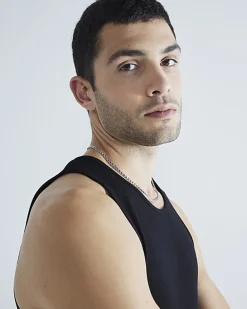 Black Essential Muscle Fit Vests 2 Pack