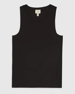 Black Essential Muscle Fit Rib Stretch Vest