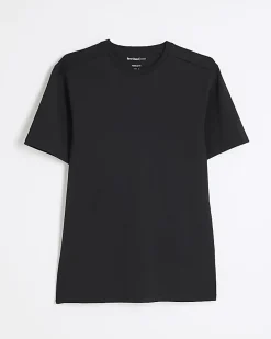 Black Essential Muscle Fit Stretch T-Shirt