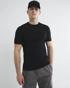 Black Essential Muscle Fit Stretch T-Shirt