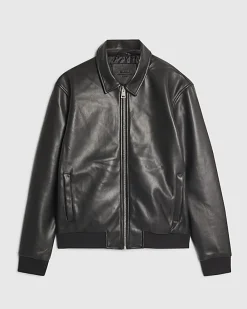 Black Faux Leather Zip Jacket